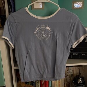 Hollister Blue Tee with White Logo